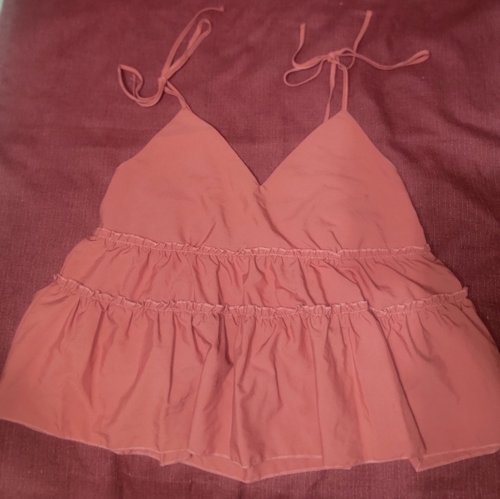 Pink Ruffled Halter Top - Picture 3 of 4